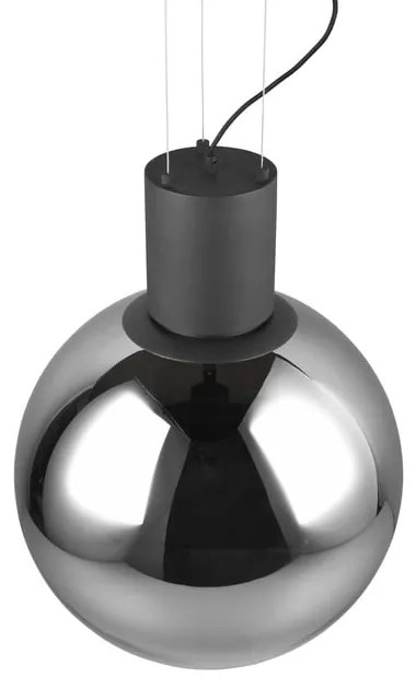 Fekete LED függőlámpa üveg búrával ø 50 cm Cipallone – CINQUE