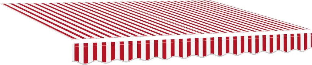 vidaXL Behúzható napellenző Piros és Fehér 350 x 250 cm
