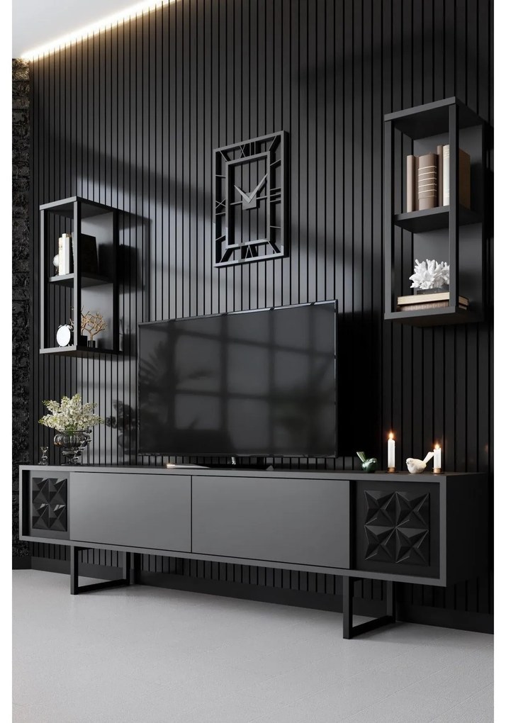 TV szekrény Black Line - Anthracite, Black