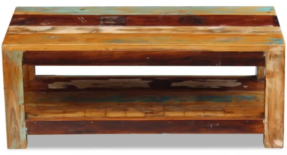 tömör újrahasznosított fa dohányzóasztal 90 x 45 x 35 cm