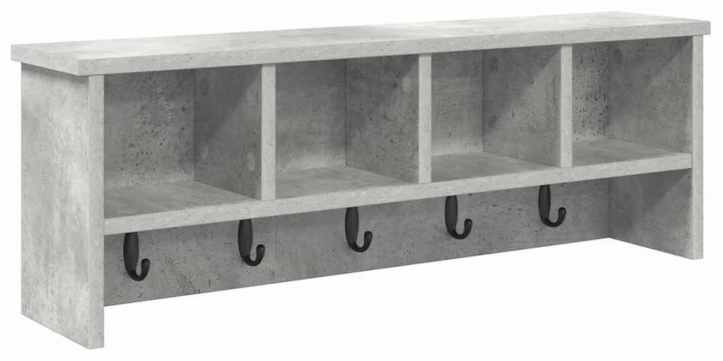 Fali Kabáthorog polcokkal Beton szürke 75 x 16 x 26 cm Faanyag