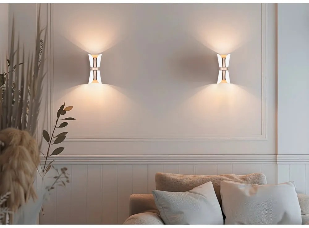 Fehér-bronzszínű fali lámpa Coat – Trio