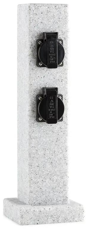 Granite Power kerti csatlakozó aljzat, csatlakozó oszlop, 4-es, 3500 W, PE, kő hatás