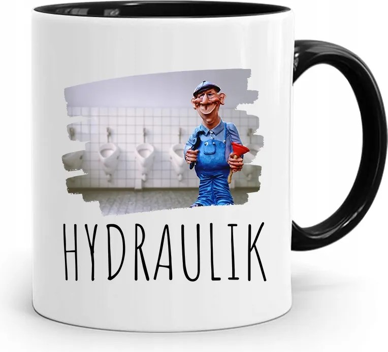 Bögre Fekete Ajándék Vízvezeték Szerelőnek Vízvezeték Szerelő Nyomtatott Fényképpel