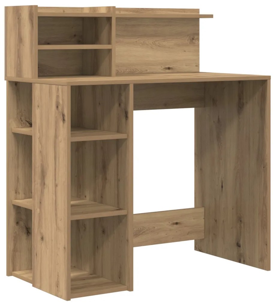 vidaXL Íróasztal Tárolóval Artisan Tölgy 90x48x101.5 cm Szerelt fa