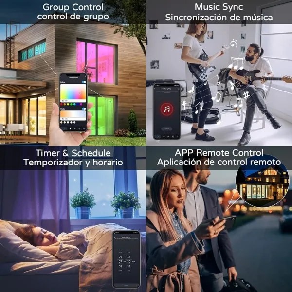 Immax NEO 07169-W60 - LED RGB Dimmelhető lámpa TUDO 65W/230V Wi-Fi Tuya + távirányító