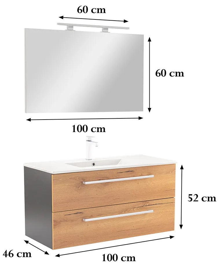 Vario Clam 100 Fürdőszoba komplett szekrény