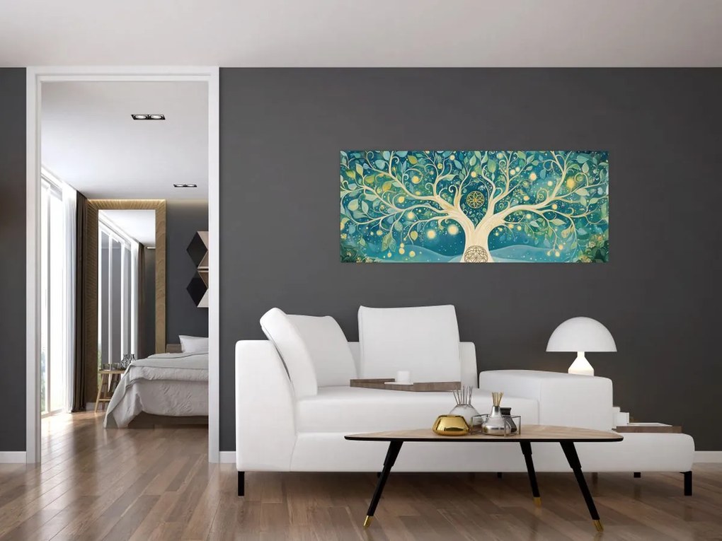 Kép – Mágikus fa spirálokkal (120x50 cm)