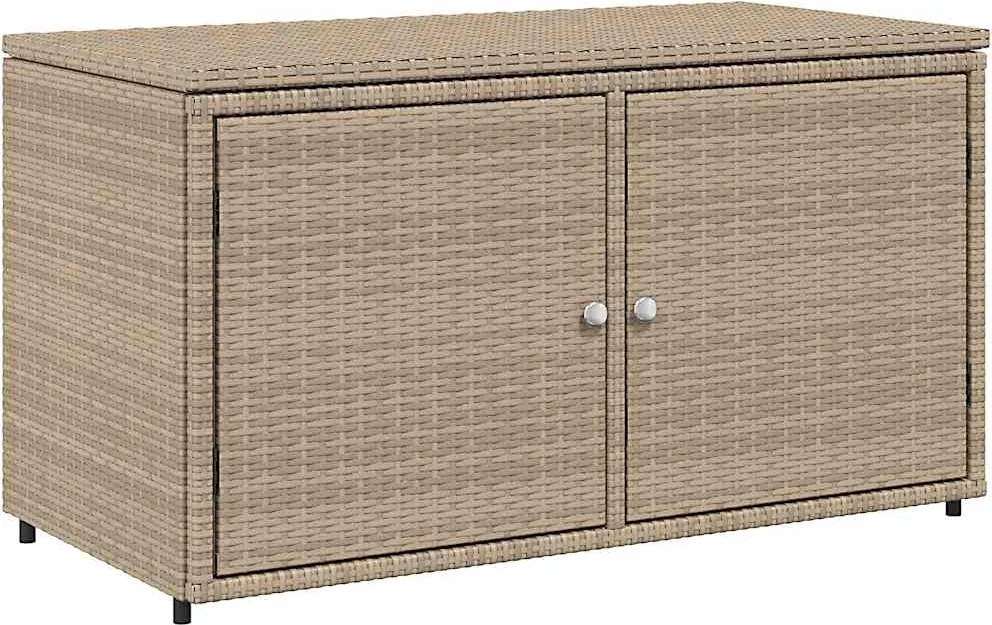 vidaXL bézs polyrattan kerti tárolószekrény 110 x 55 x 60,5 cm