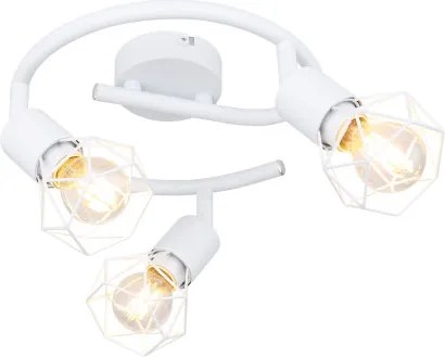 Globo 54802W-3 Mennyezeti spotlámpa, fém fehér, fehér fém rács, ø:230mm, M:180mm, 3xE14 40W 230V izzók nélkül