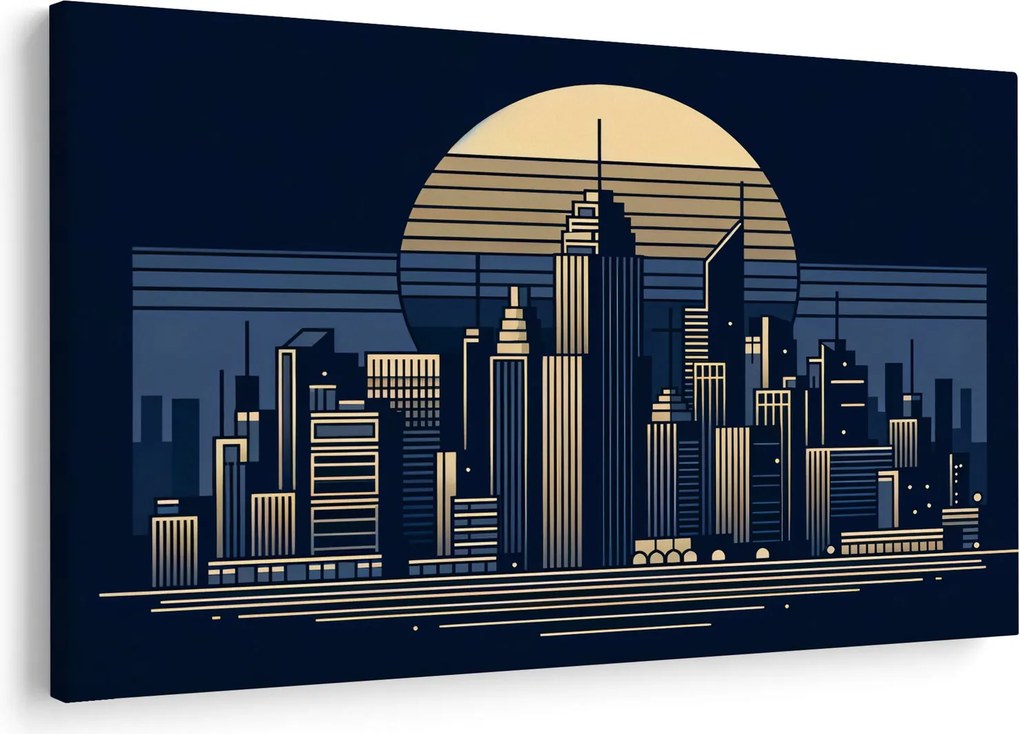 Kép – Geometrikus város (90x60 cm)