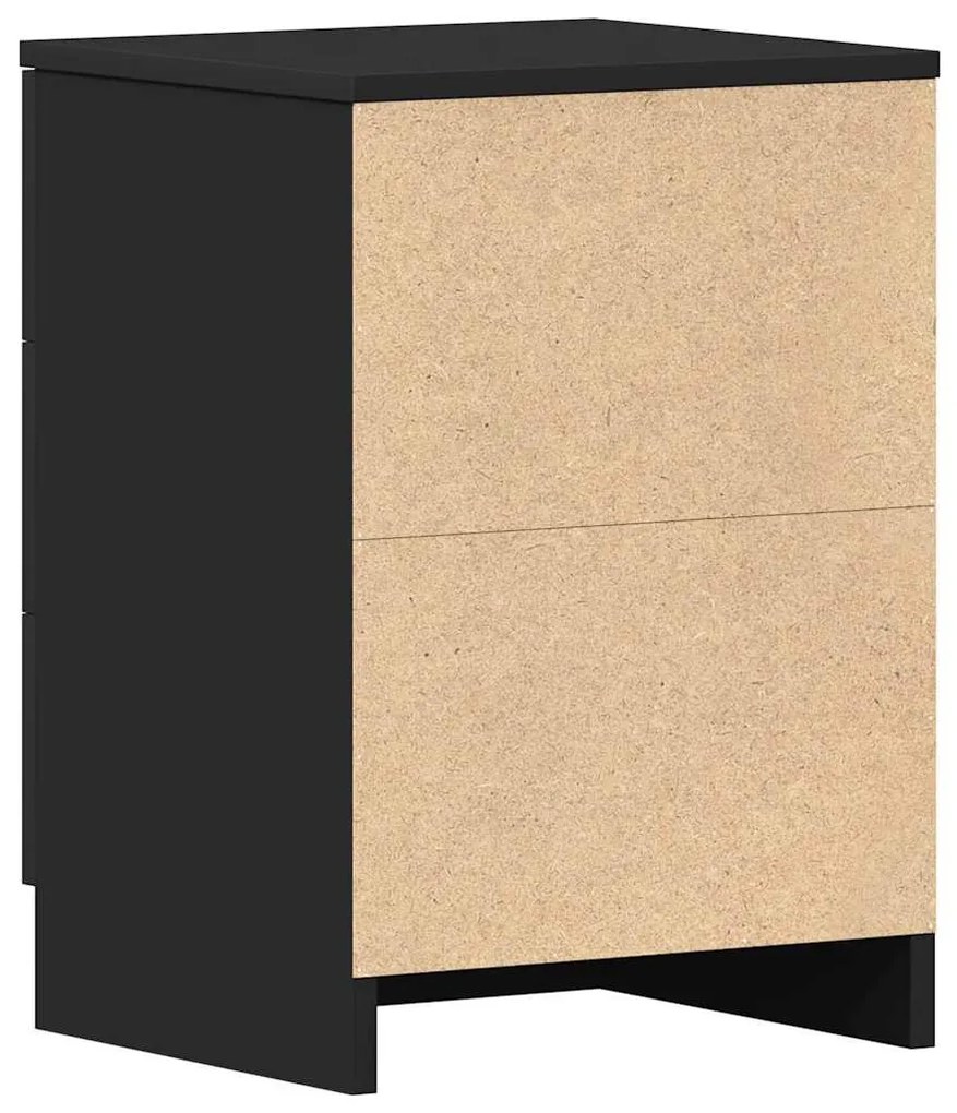 2 db fekete szerelt fa éjjeliszekrény 38 x 35 x 56 cm