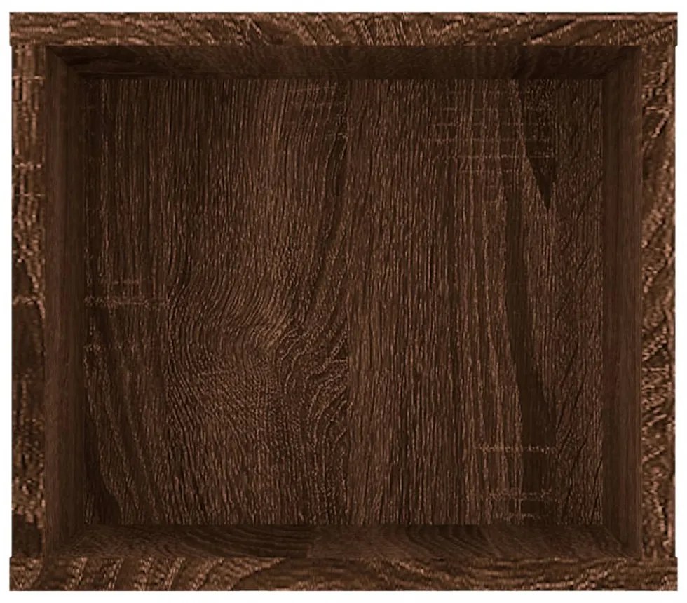 barna tölgyszínű szerelt fa függő TV-szekrény 100x30x26,5 cm