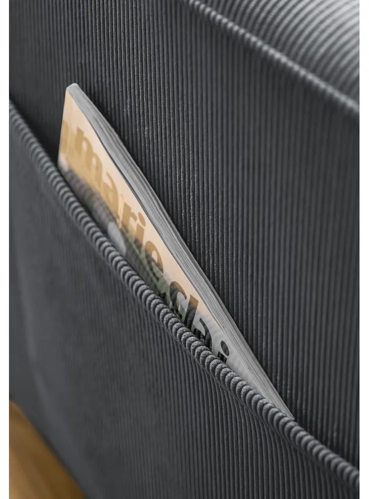 Sötétszürke kordbársony fotel Lofty Lilly – Miuform