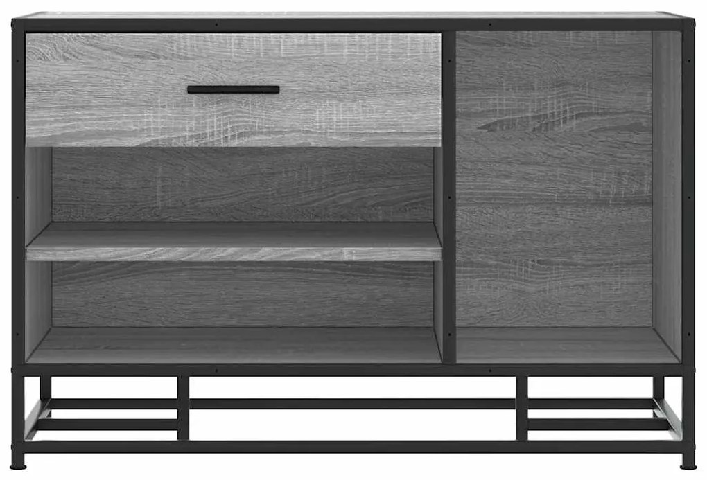 cipőpad szürke Sonoma 80x40x53,5 cm Gépi fa és fém