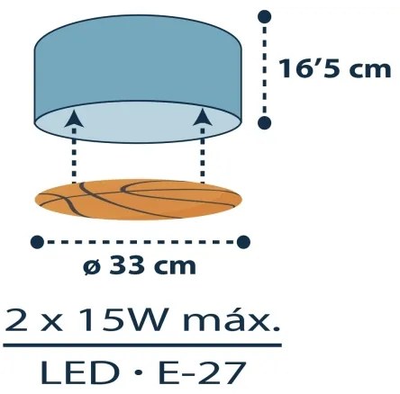 Dalber 41746 - Gyerek mennyezeti lámpa BASKET 2xE27/15W/230V