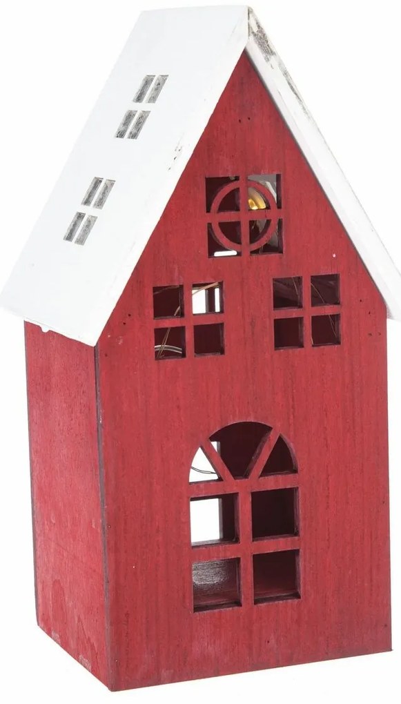 Karácsonyi fa LED dekoráció Light house piros,11,7 x 21,2 x 9,7 cm