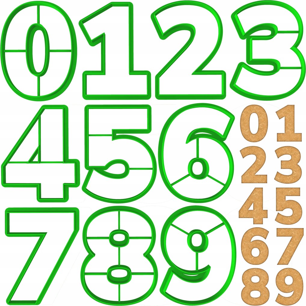 10x Formák Lyukasztók Iskola Tanulmányok Számok Készlet 10db 8cm