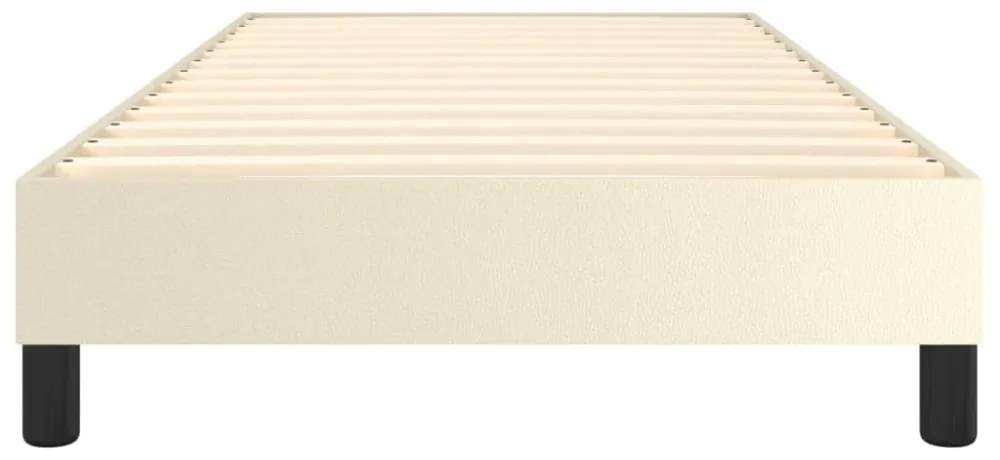 krémszínű műbőr rugós ágykeret 90 x 200 cm