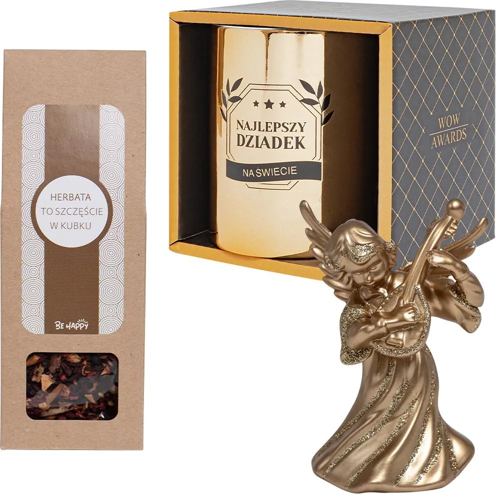 Ajándék szett Nagypapának teával Karácsonyra bögre gömb