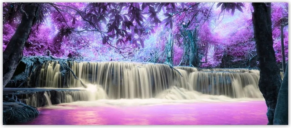 Fotótapéta flizelina 211x91 Lila vízesés