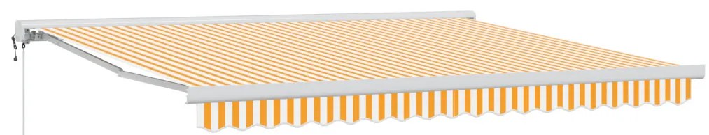 Kézi Behúzható Napellenző Sárga és Fehér 400x300 cm