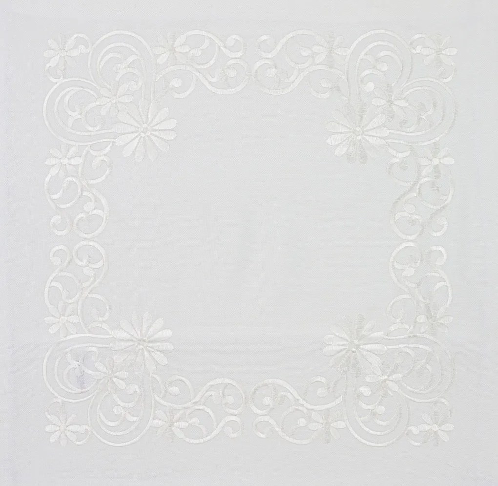 Dekoratív párnahuzat BLOSSOM ORNAMENT 40x40 cm, fehér