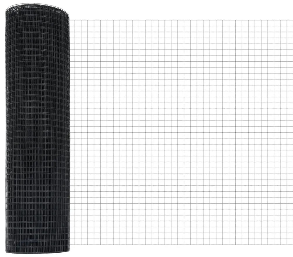 Hegesztett huzal kerítés 7 cölöppel Szürke 0.4x10 m acél