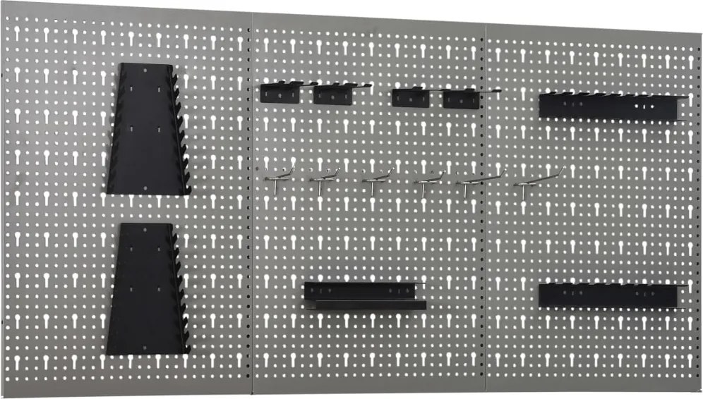 vidaXL 3 db falra szerelhető acél rögzítőtábla 40 x 58 cm