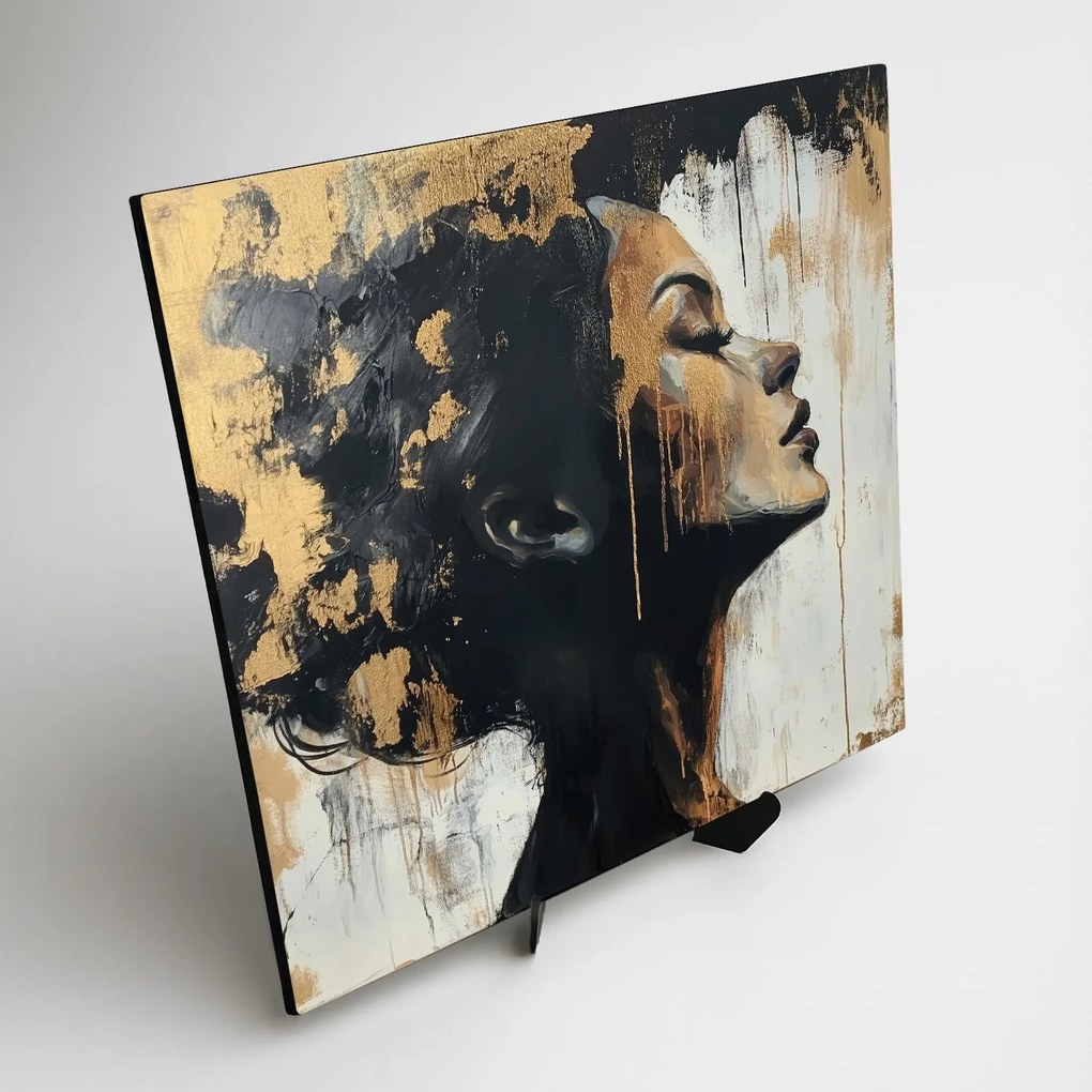 DUBLEZ | Arany kép - Női portré fából