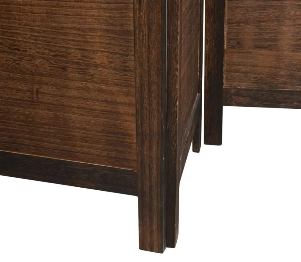 4 paneles sötétbarna tömör császárfa térelválasztó