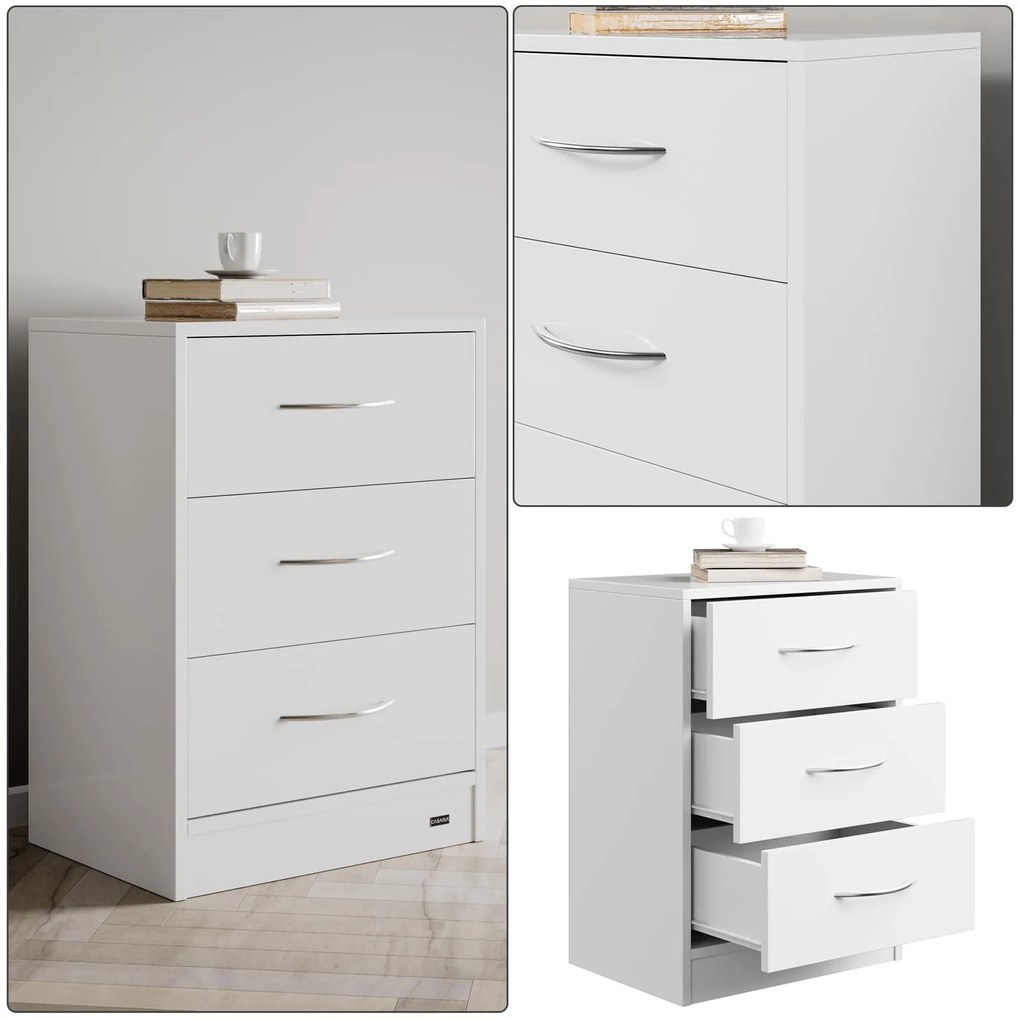 ELOISE éjjeliszekrény világítással, 54x39x28cm, fehér Casaria