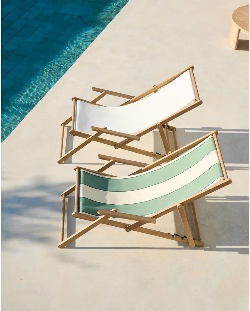 Zöld tömörfa kerti napozóágy Vilara – Kave Home