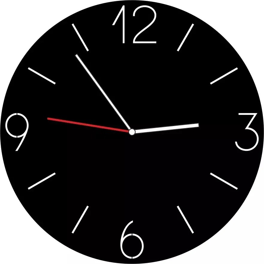 Nagy Fém Falióra 60cm Fekete Klasszikus