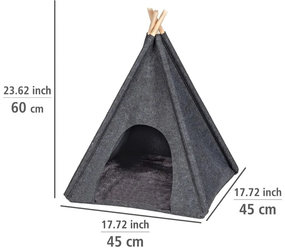 Sötétszürke teepee sátor kisállatoknak - Wenko
