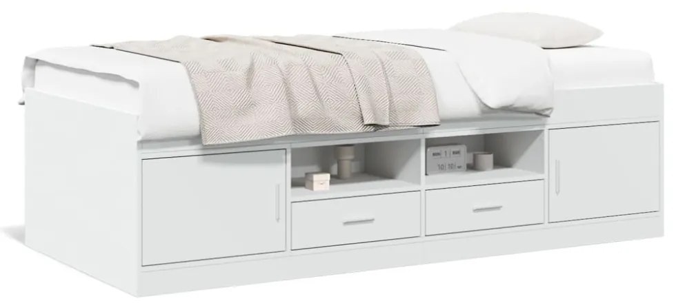 fehér kanapéágy fiókkal matrac nélkül 100x200 cm