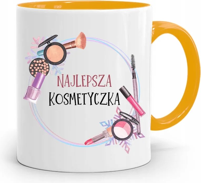 Sárga Bögre Kozmetikusnak A Legjobb Kozmetikai Táska fényképes nyomtatással