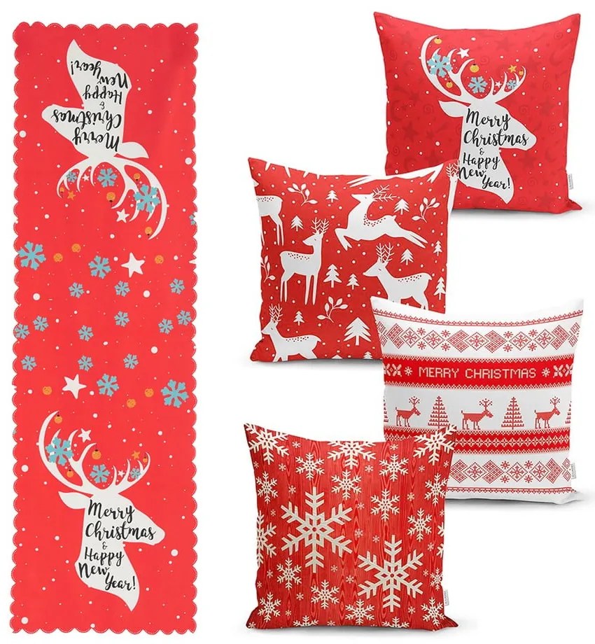Joy 4 db karácsonyi párnahuzat és asztali futó szett - Minimalist Cushion Covers