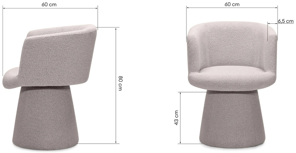 Forgatható design szék YATO, szürke-bézs