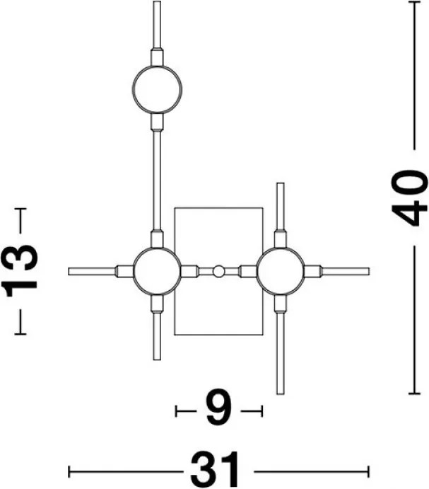 Fali Lámpa Arany NOVA LUCE 9180673
