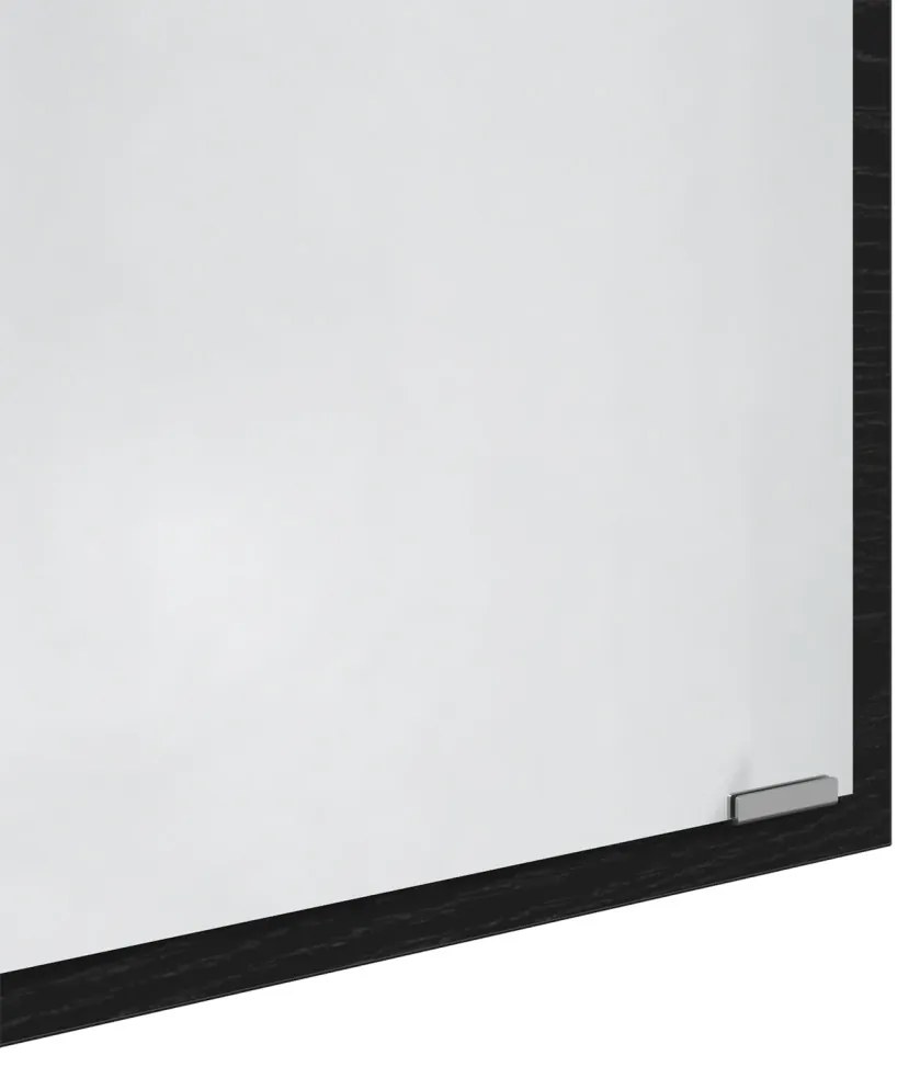 LED Fürdőszoba Tükör Fekete Tölgy 40x8.5x37 cm Műszaki Fa