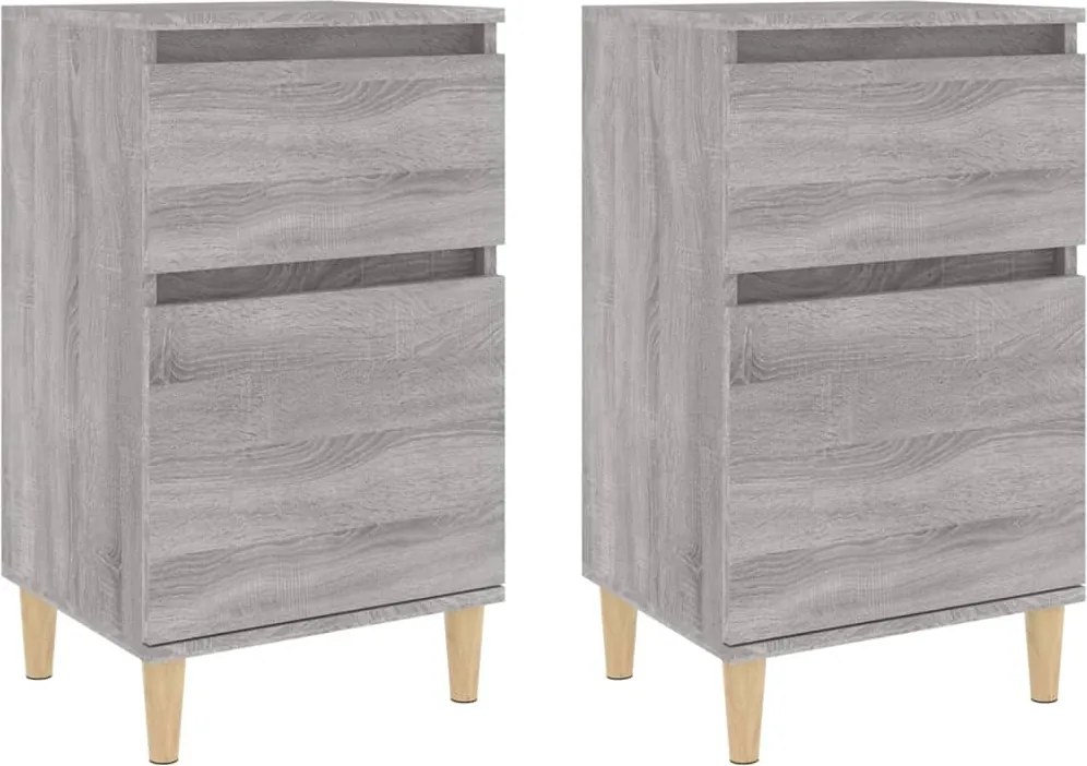 vidaXL 2 db szürke sonoma színű éjjeliszekrény 40 x 35 x 70 cm