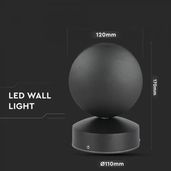 LED Kültéri fali lámpa LED/7W/230V 3000K IP65 fekete