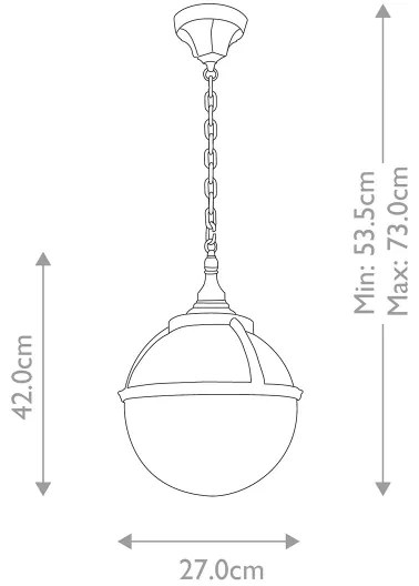 Elstead GLENBEIGH-CHAIN - Kültéri csillár láncon GLENBEIGH 1xE27/60W/230V IP44