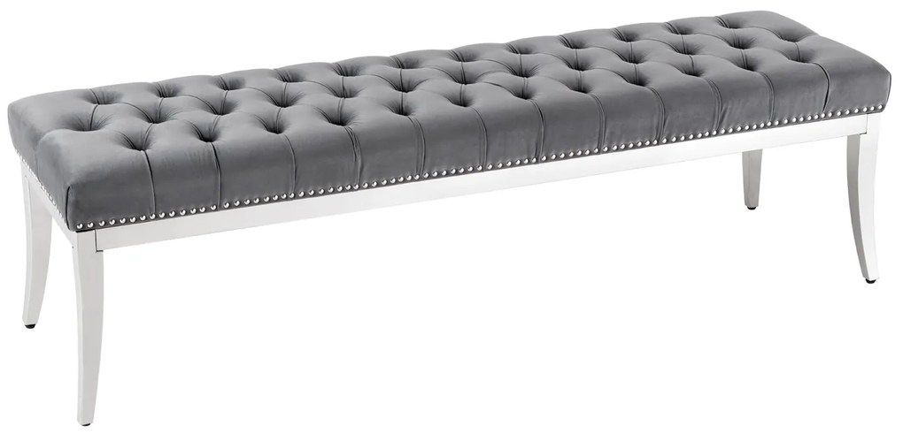 Design ülőpad Queen 164 cm szürke bársony