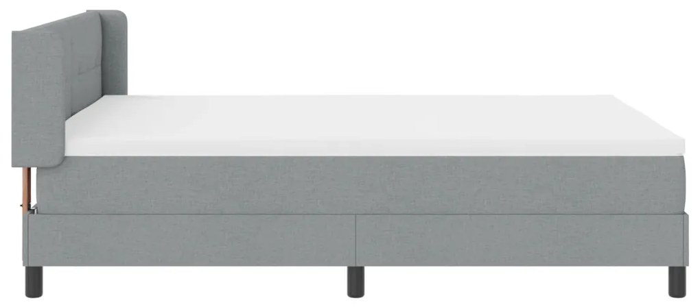 Boxspringágy matraccal - Világosszürke, 140 x 190 cm - Szövet