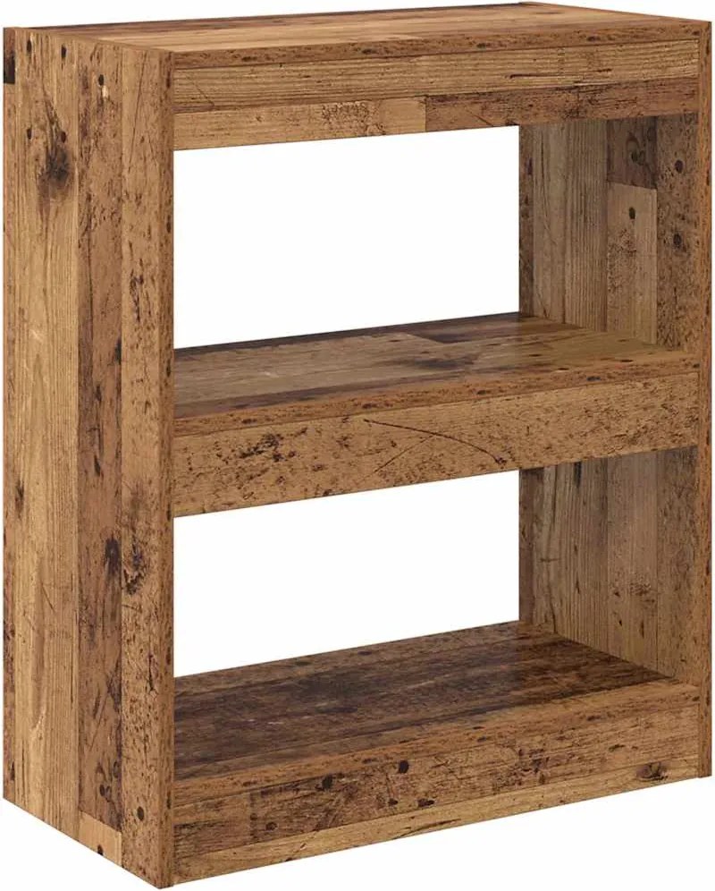 vidaXL Könyvespolc Öreg fa 60 x 30 x 72 cm Faanyag