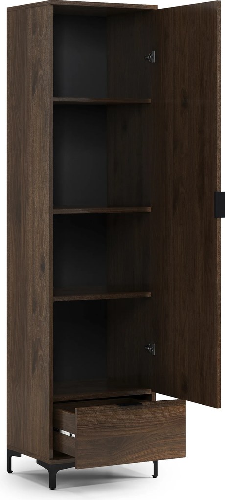 Mazzoni LANA SZ-50 szekrény Elegáns Dió - 1 AJTÓS FIÓKOS RUHÁSSZEKRÉNY