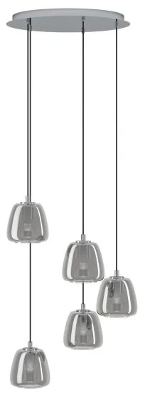 Eglo 39668 - Csillár zsinóron ALBARINO 5xE27/40W/230V füstös