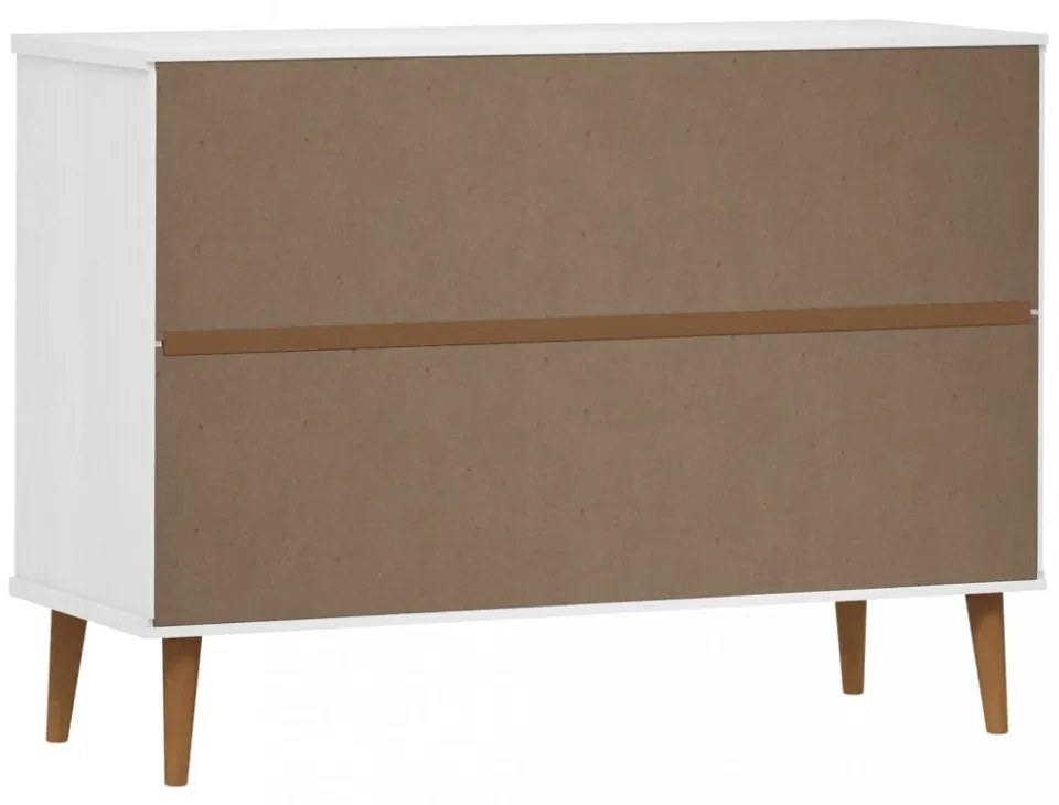 MOLDE fehér tömör fenyőfa fiókos szekrény 113 x 40 x 80 cm